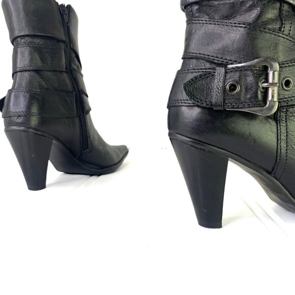 FX BLACK LEATHER BOOTS ANKLE BOOTS ANTI GRIP  SOLE MADE IN ITALY WOMEN SIZE 37 - Picture 10 of 14